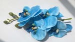 hårclips, lyseblå orkideflor 144